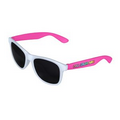 White/Pink Retro 2 Tone Tinted Lens Sunglasses